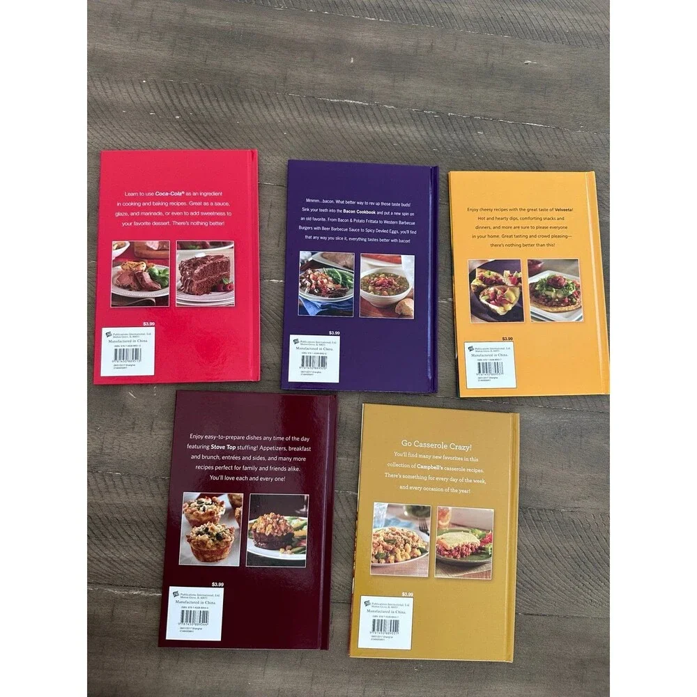 Brand Name Recipe Hardcover Cookbook Lot 5 Coca-Cola Velveeta Campbell's Kraft